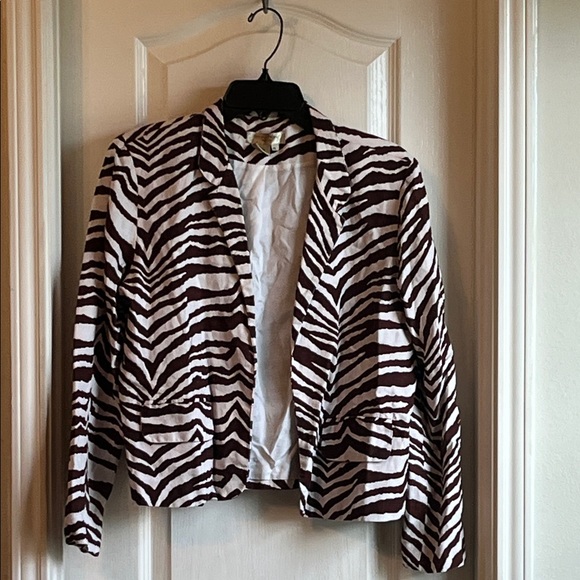 Transitions Zebra Print Blazer - Picture 1 of 7